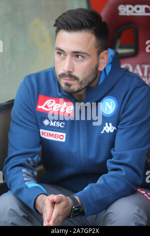 Rom, Italien. 02 Nov, 2019. Rom, Italien, 2. November 2019: ancelotti Davide (Neapel) während der italienischen Serie A Fußball Spiel 11 zwischen AS Roma vs SSC Napoli, im Olympiastadion in Rom. Credit: Unabhängige Fotoagentur/Alamy leben Nachrichten Stockfoto