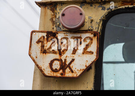 Altes Auto Anzahl aus der ehemaligen Sowjetunion Stockfoto