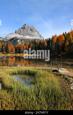 Herbstlandschaft in den Dolomiten, Italien, Europa Stockfoto