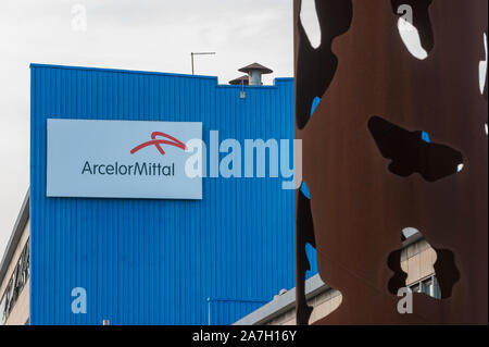 ArcelorMittal Stahlwerk Eingang in Taranto, Italien Stockfoto