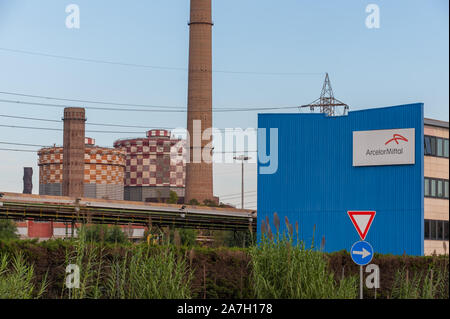 ArcelorMittal Stahlwerk Eingang in Taranto, Italien Stockfoto