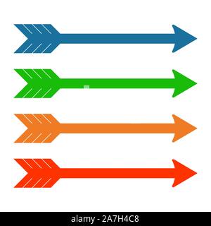 Einstellen der Farbe Pfeile. Symbol Pfeil isoliert. Farbe Vektor hipster Pfeile Stock Vektor