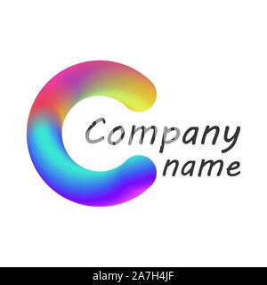 Abstrakten 3d bunte Buchstaben c Buchstabe C logo Icon, isoliert. Farbige vektor Name des Unternehmens. Stock Vektor