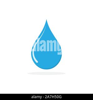 Vektor drop Symbol. Blue Water Drop Symbol isoliert. In flacher Ausführung. Stock Vektor