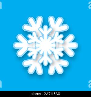 Vektor origami Snowflake. Papier Schneeflocke isoliert. Weihnachten Papier schneiden Schneeflocke mit Schatten. Stock Vektor