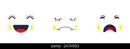 Emotionale Gesichter - Vektor. Satz von smiley-Symbole isoliert. Verschiedene niedlich Smiley. Stock Vektor