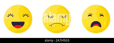 Emotionale Gesichter - Vektor. Satz von smiley-Symbole isoliert. Verschiedene niedlich Smiley. Stock Vektor