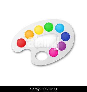Palitra mit Farben. Palette Artist's isoliert. Vector Illustration. Stock Vektor