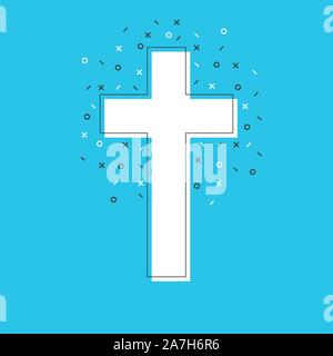 Abstrakte cute christliche Kreuz. Vektor christliche Kreuz Symbol. Flache christliche Kreuz Stock Vektor