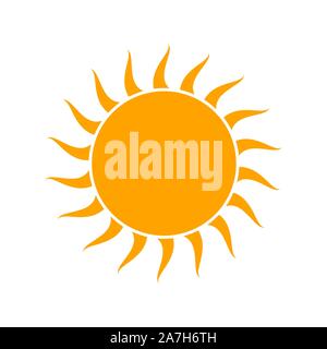 Flache Sun icon-Vektor. Vektor Sonne Symbol isoliert. Gelbe Sonne Symbol Stock Vektor
