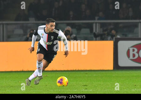 Mattia De Sciglio (Juventus FC) während der Serie ein Fußballspiel zwischen Torino FC und FC Juventus im Stadio Grande Torino am 2. November, 2019 in Turin, Italien. Stockfoto