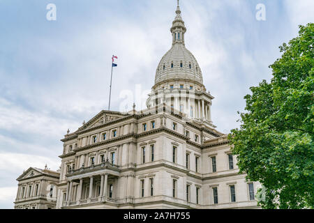 Außen an der Michigan State Capitol in Lansing Stockfoto