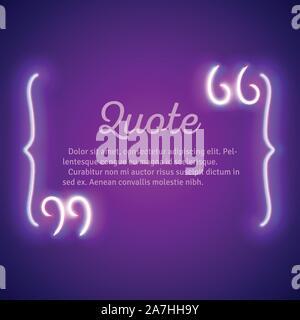 Retro neon leuchtenden Anführungszeichen frame Stock Vektor