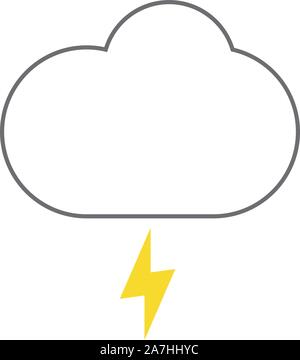 Thunder Cloud Icon Design Template vector isoliert Stock Vektor