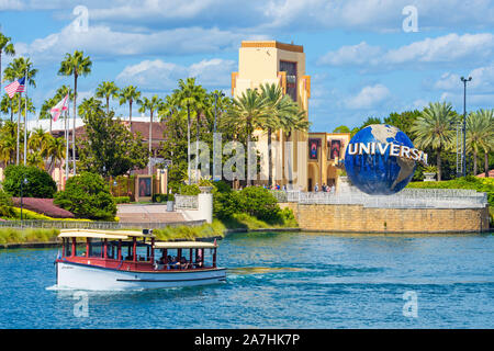 Universal Studios Hollywood Kugel, Brunnen, CityWalk, Eingang, Universal Studios Resort, Orlando, Florida, USA Stockfoto