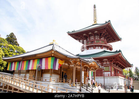 Narita, Japan - Mai 3, 2019 Großen Frieden Pagode, ist das Gebäude in der naritasan shinshoji Temple. Dieser Tempel ist der berühmte Ort in Japan. Stockfoto