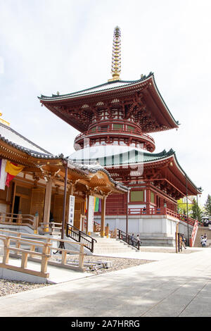 Narita, Japan - Mai 3, 2019 Großen Frieden Pagode, ist das Gebäude in der naritasan shinshoji Temple. Dieser Tempel ist der berühmte Ort in Japan. Stockfoto