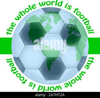 Fußball logo Vector Illustration. Die ganze Welt ist Fußball. banner Vector Illustration. Stock Vektor