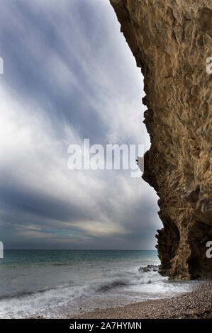 Landschaft am Strand von Bol Nou, in der Stadt Villajosa, Provinz Alicante, Spanien. Stockfoto