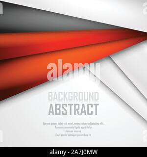 Zusammenfassung Hintergrund von Orange, Weiß und Schwarz origami Papier. Vector Illustration Stock Vektor