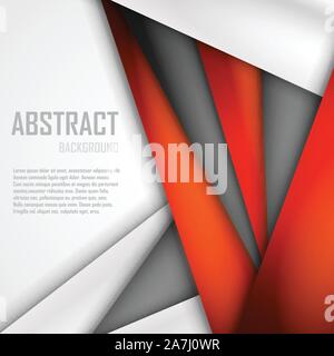 Zusammenfassung Hintergrund von Orange, Weiß und Schwarz origami Papier. Vector Illustration Stock Vektor
