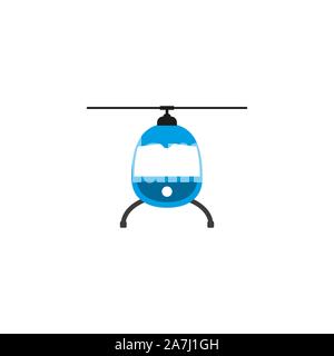Hubschrauber, Häcksler Symbol. Vector Illustration, flache Bauform. Stock Vektor