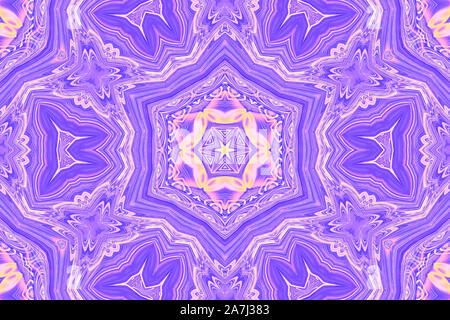Abstrakte Lila Rosa kaleidoscopicmandala des Sahasrara-chakra Schneeflocke erinnern. Stockfoto