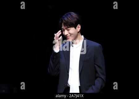 Koreanische Sänger und Schauspieler Kim Myung-soo, professionell, bekannt als L, der Koreanischen Boy Group Unendliche führt während 2019 Kim Myung soo solo Ventilator Stockfoto