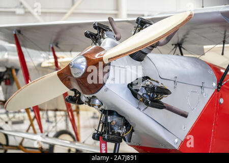 OLD WARDEN, BEDFORDSHIRE, Großbritannien, Oktober 6, 2019. Ein Propeller, genannt auch einer Luftschraube. Renntag um Shuttleworth Stockfoto