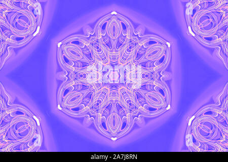 Abstrakte Lila Rosa kaleidoscopicmandala des Sahasrara-chakra Schneeflocke erinnern. Stockfoto
