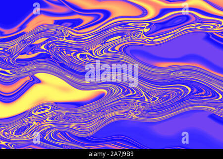 Royal Blau und Neon Violett flüssige Farbe diffusion Hintergrund gemischt Stockfoto