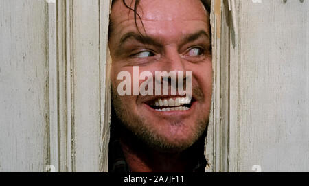 Jack Torrance von Jack Nicholson in "Shining" (1980) von Stanley Kubrick Regie gespielt. Grosse Verfilmung von Stephen King's Buch über einen Jungen mit psychischen Kräfte und eines Vaters Abstieg in den Wahnsinn. Stockfoto