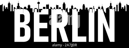 Berlin Flachbild Symbol Silhouette Silhouette Design City Vektor Kunst Berühmte Gebäude Stock Vektor