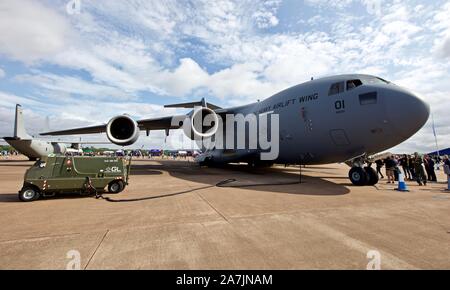 USAF Boeing C-17 Globemaster III auf Static Display an der Royal International Air Tattoo 2019 Stockfoto