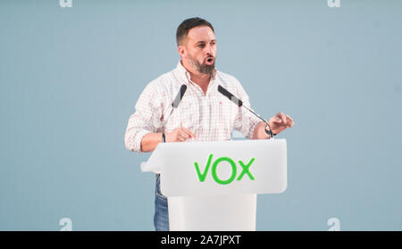 Oviedo, Spanien. 02 Nov, 2019. Oviedo, Spanien: Der Präsident von VOX, Santiago Abascal spricht während des Aktes mit Santiago Abascal im Palast von Ausstellungen und Kongresse Stadt Oviedo in Oviedo, Spanien am 02 November, 2019. (Foto von Alberto Brevers/Pacific Press) Quelle: Pacific Press Agency/Alamy leben Nachrichten Stockfoto