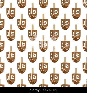 Abbildung auf Thema große farbige Muster Hanukkah, nahtlose set Dreidel. Nahtlose Muster bestehend aus Sammlung Dreidel, Zubehör Feiertag Hanukka Stock Vektor