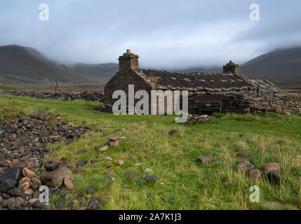 Crofting rackwick Bay, eine Gemeinde auf der Insel Hoy und gilt als einer der schönsten Orte in Orkney, Schottland Stockfoto