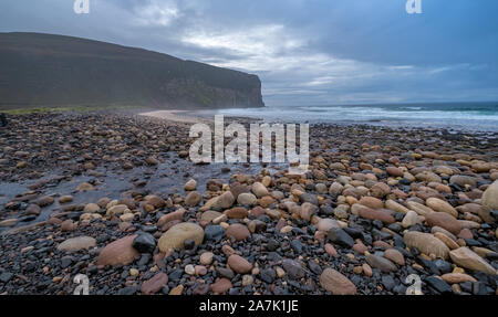 Crofting rackwick Bay, eine Gemeinde auf der Insel Hoy und gilt als einer der schönsten Orte in Orkney, Schottland Stockfoto