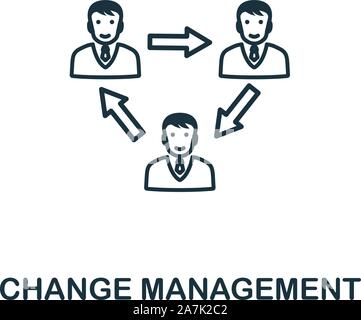 Auf das Symbol Change Management Überblick Stil. Dünne Linie kreative Change Management Symbol für Logo, Grafik Design und mehr Stock Vektor