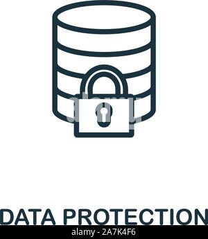 Datenschutz Symbol Umrisse Stil. Dünne Linie kreative Datenschutz Symbol für Logo, Grafik Design und mehr Stock Vektor