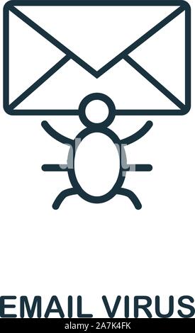 E-mail Virus Symbol Umrisse Stil. Dünne Linie kreative E-Mail Virus Symbol für Logo, Grafik Design und mehr Stock Vektor