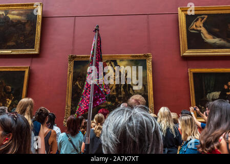 Frankreich, Paris, Louvre-Museum, Gemälde "La Liberte Guidant le Peuple de Eugene Delacroix' Stockfoto