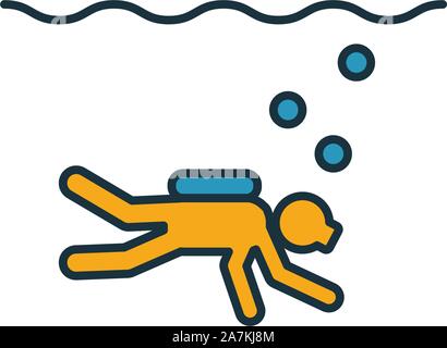 Tauchen Symbol. Einfaches Element aus dem Tourismus icons Collection. Kreative Tauchen Symbol ui, ux, Anwendungen, Software und Infografiken Stock Vektor