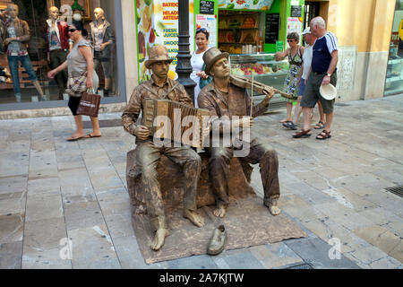 Street Performer an der Placa Major, menschlichen Statuen, Palma, Palma de Mallorca, Balearen, Spanien Stockfoto