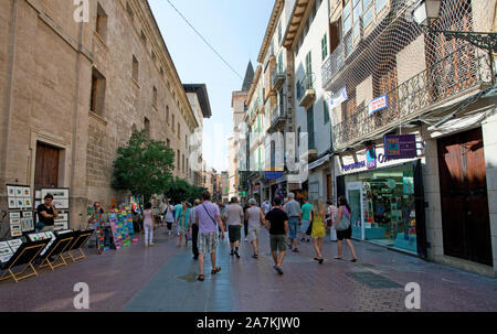Shopping Meile in der Altstadt von Palma, Mallorca, Palma de Mallorca, Balearen, Spanien Stockfoto