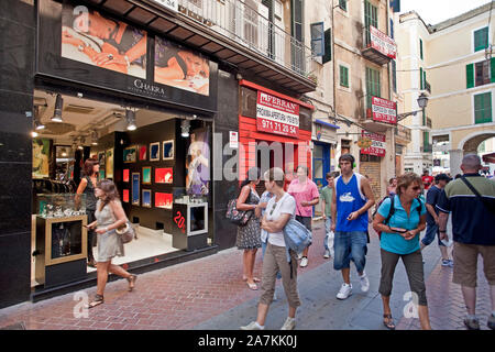 Shopping Meile in der Altstadt von Palma, Mallorca, Palma de Mallorca, Balearen, Spanien Stockfoto