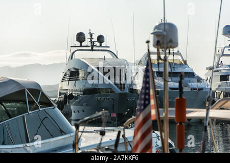 Olbia Sardinien, 19. AUGUST 2019: Maxy Yacht in den Hafen von Olbia. Stockfoto