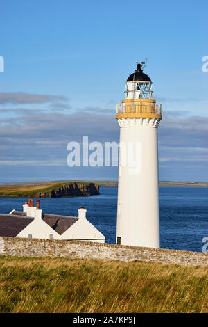 Cantick Head Lighthouse auf Wände, Orkney, Schottland. Auf der südlichen Ansätze zu Scapa Flow. Stockfoto