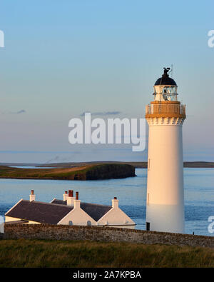 Cantick Head Lighthouse auf Wände, Orkney, Schottland. Auf der südlichen Ansätze zu Scapa Flow. Stockfoto