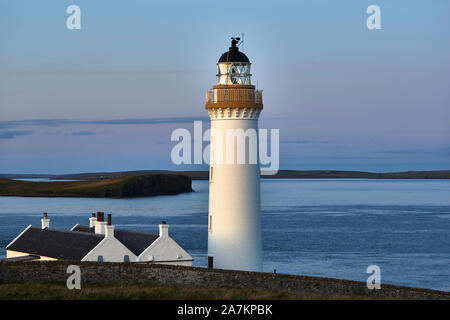 Cantick Head Lighthouse auf Wände, Orkney, Schottland. Auf der südlichen Ansätze zu Scapa Flow. Stockfoto